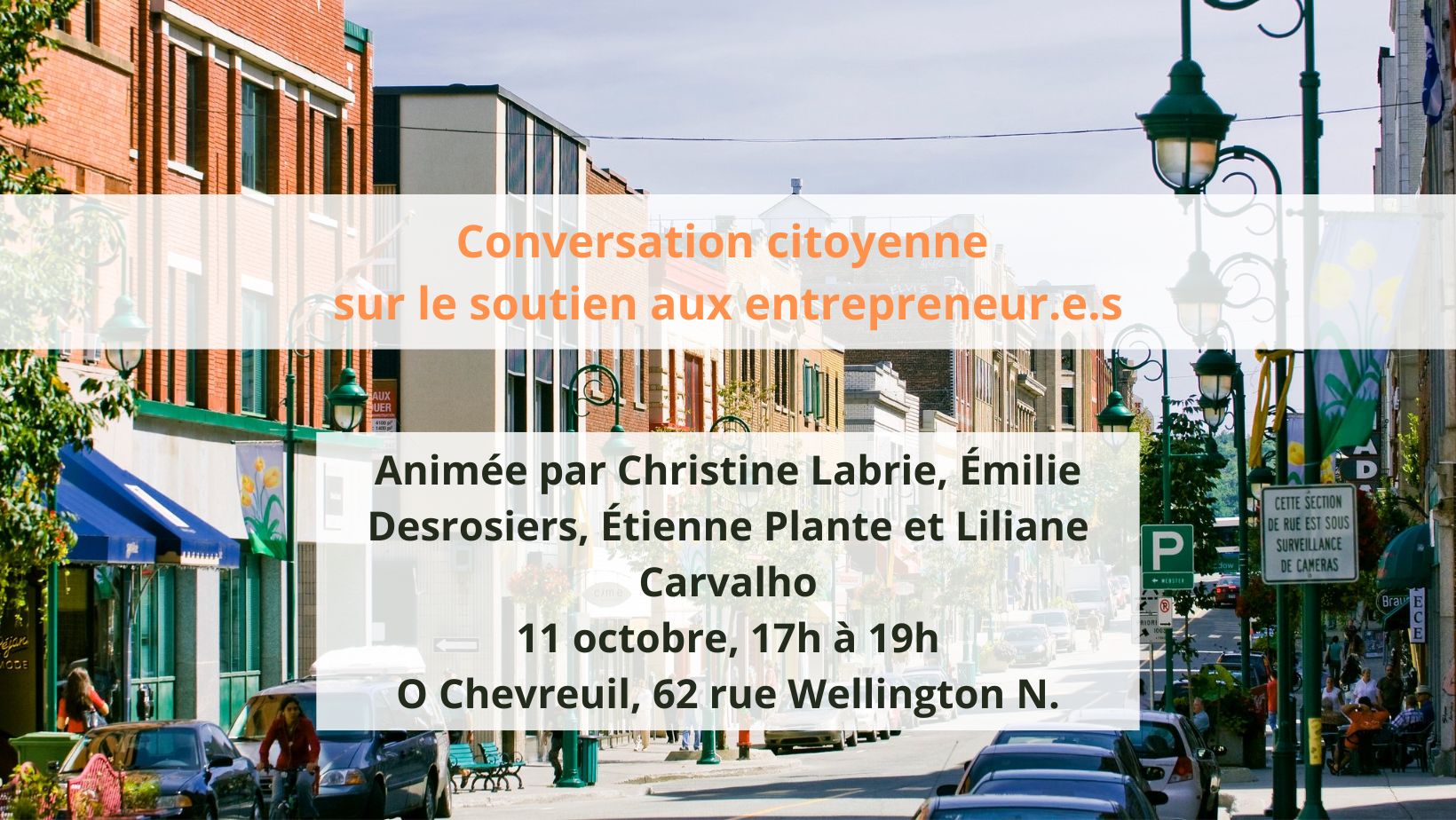 11 octobre 2019: Conversation citoyenne sur le soutien aux entrepreneur.e.s